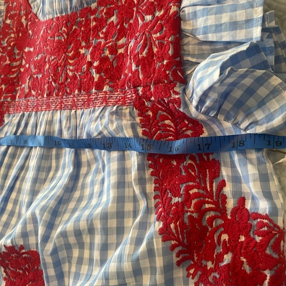 New J. Marie Rebel Ruffle Neck Blue and Red Gingham Dress size XS - Picture 13 of 16